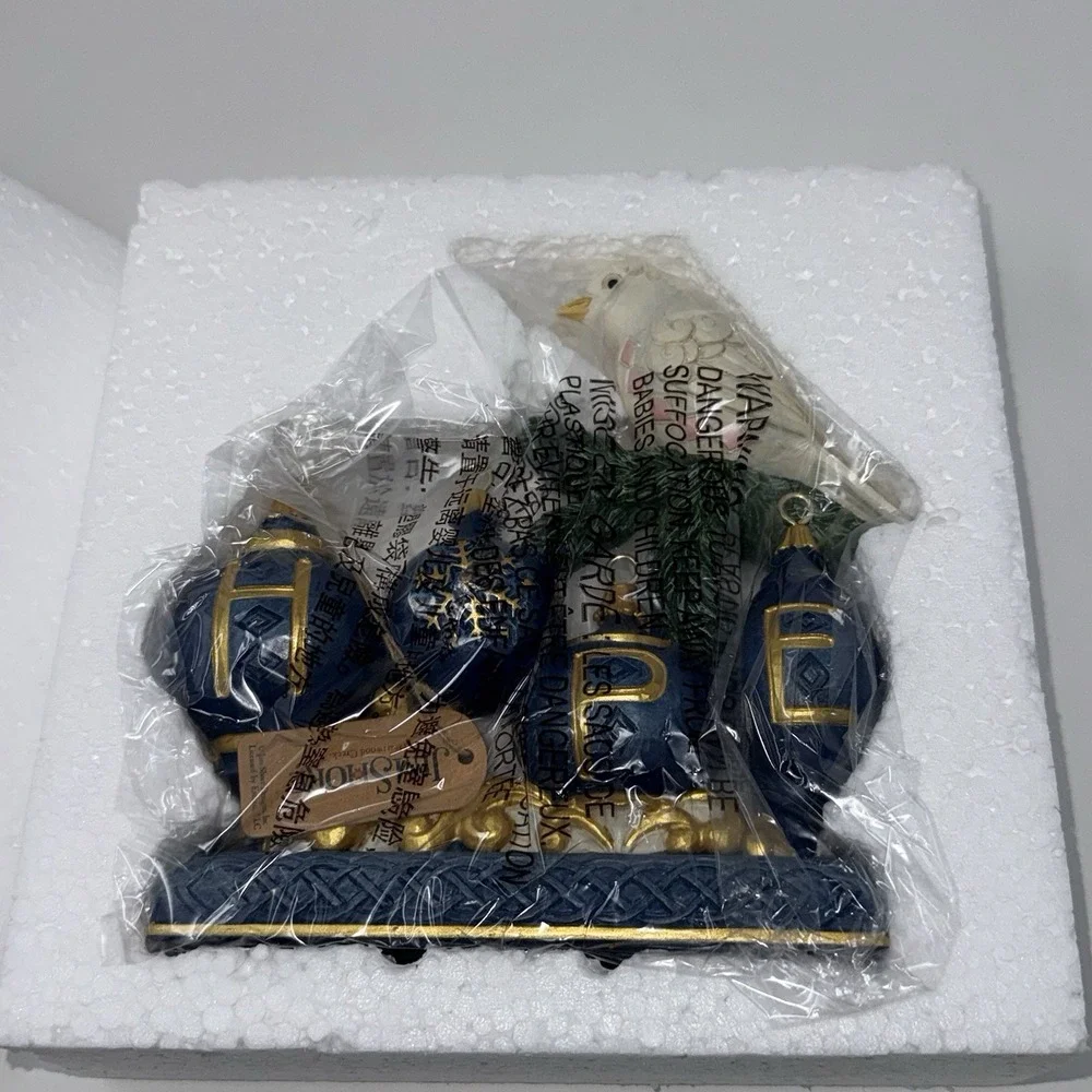 NWT Jim Shore Peaceful Perch Blue & Gold Hope with Dove Figurine 6017042